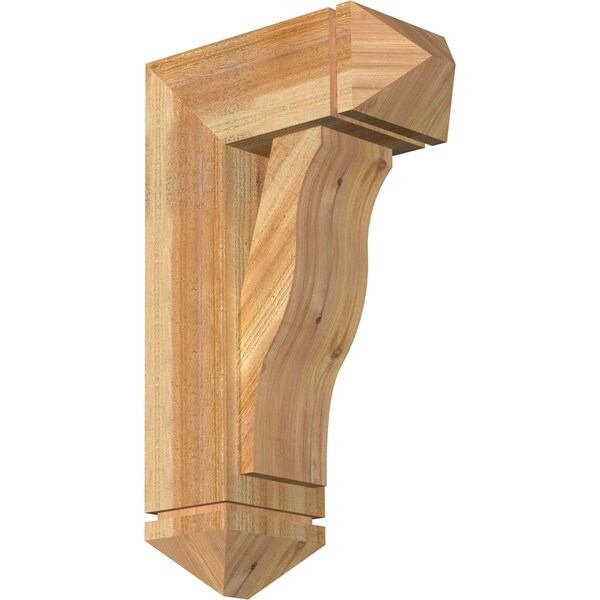 Ekena Millwork Funston Arts and Crafts Rough Sawn Bracket w/ Offset Brace, Western Red Cedar, 8"W x 18"D x 30"H BKT0806X18X30FST03RWR - main